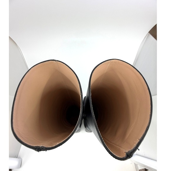 Inez Paloma Black Calf Boots Leather Knee High Block Heel Womens Size 6 - Picture 6 of 16